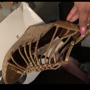 Gold wedge sandal